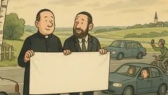 Dowcip: Ksiądz i rabin stoją przy drodze